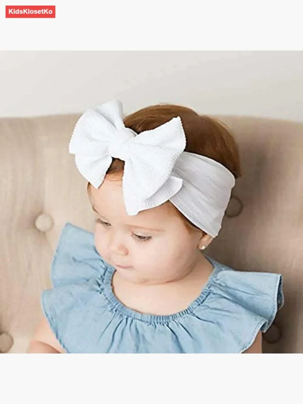 12 Pack Large Bow Stretchy Nylon Headbands for Girls